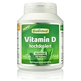 Vitamin D3 Depot, 10000 i.E, 120 Kapseln, vegan (1 Kapsel = 10 Tagesration). Ohne künstliche Zusatzstoffe, ohne Gentechnik.