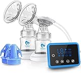 Milchpumpe Elektrische Milchpumpe, Bellababy Milchpumpe Tragbare mit LED-Touchscreen, 4 Modi und 9 Saugstufen, 10-teiligen Milchbeuteln, BPA-frei, Doppelmilchpumpe für unterwegs und zu Hause