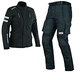 BOSmoto Motorradjacke mit Protektoren Motorrad Jacke Damen Textiljacke Moto, Tourer, Ganzjährig, Polyester (M, Jacke), 8756-6066-blk-05-2-22