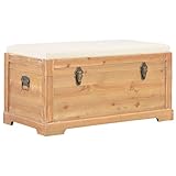 vidaXL Aufbewahrungstruhe mit Auflage Stauraum Aufbewahrungsbox Truhe Truhenbank Sitztruhe Sitzbank Sitzhocker Flurbank Bank 80x40x40 cm MDF