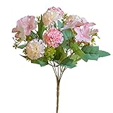 1 Bündel künstliche Rosen aus Kunststoff, Seidenblume, geeignet für die Pflanzendekoration des Familienhotels, Hochzeit, Weihnachten, Bürotisch Palme Zimmerpflanze Künstlich (B, One Size)