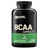 Optimum Nutrition BCAA 1000- Verzweigtkettige Aminosäuren (L-Leucin, L-Isoleucin und L-Valin. BCAA Ergänzungsmittel von ON) Unflavoured, 100 Portionen, 200 Kapseln