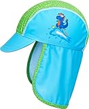 Playshoes Kinder UV-Schutz Mütze Dino 461308, 791 - Blau/Grün, 53