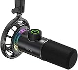 FIFINE Mikrofon PC USB C,Gaming Mikrofon PS4 PS5 MAC, Dynamische Microphone mit RGB, 16BIT/48KHZ & 3,5mm Kopfhöreranschluss, Plug-and-Play Nierencharakteristik Microfon, Shock Mount - K658