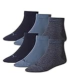 Unisex Quarters Socken Sportsocken 6er Pack (Denim Blue, 6 Paar - Gr- 39-42)