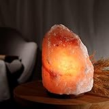 Salzkristalllampe aus Pakistan | Salzlampe mit E14 Fassung | Kristall Lampe | Salt Lamp Himalaya | Salzlampe | Steinlampe | Nachtlicht Salzkristall | Licht Schlafzimmerlampe 4-6 Kg | Lampe Kristall