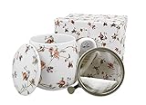 duo Tee-Tasse Teebecher Set mit Teesieb Edelstahl Deckel Porzellan Teetasse bauchig mit Sieb Geschenk-Tasse Blumen Cup tea infuser 400ml Geschenkbox Becher Kräuter-Teetasse (Safa2)