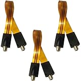 3x Kupfer 30cm Fensterdurchführung GOLD EDITION Ultra Slim Flach Kabel Sat TV Full HDTV 4K 8K BK UHD für Koaxialkabel, Antennenkabel, (F-Kupplung auf F-Kupplung)