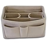 Handtaschen-Organizer 2 in1 aus Filz Geldbörse-Organizer Taschen Organisator Einsatz mit Innentasche Taschenorganizer für Handtasche - Beige Mittel