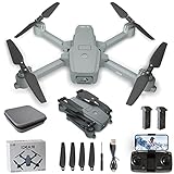 IDEA16 Drohne mit Einstellbarer Kamera 4K, 5 GHz WIFI FPV Drone mit 2 Kameras/Optische Flusspositionierung drohn camera 720P, uav Faltbarer RC Quadrocopter, drohnen 2 Batterien 30 Minuten Flugzeit