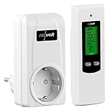 revolt Funk Thermostat: Steckdosen-Thermostat mit mobiler Steuereinheit für Heiz- & Klimagerät (Funk Thermostat Steckdose)