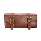 PRETYZOOM PU Leder Fahrradtasche Fahrrad Ledertasche Vintage Mountainbike Rahmentasche Wasserdichte Radtasche MTB Tasche Lenkertasche für Gepäckträger Vorne Hinten Sattel