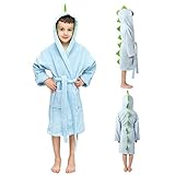 Twinzen Kinderbademantel Dinosaurier Junge und Mädchen - 100% Baumwolle Oeko-TEX®