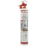 fischer 53080 Schnell-Montageschaum PU 750, Bauschaum für Verfüllung, Dämmung & Isolierung, PU-Schaum inkl. Fix-Adapter für sofortigen Einsatz & Wiederverwendung, 750 ml