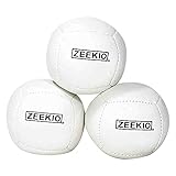 Zeekio Lunar Jonglierball-Set – (3) Professionelle UV-Reaktive 6 Panel-Bälle – 110 g (solides Weiß)