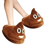 Voiakiu Poop-Schuhe,Lovely Expression Poop Damen Gemütlicher Warmer Hausschuh - rutschfeste Paar-Hausschuhe für den Innenbereich, warme Plüsch-Schlafzimmerschuhe mit Futter