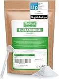 RAIBU® D-Mannose Pulver - 220g (3,6 Monate Vorrat) I D Mannose Pulver in Deutschland abgefüllt I Natürlich, Vegan, GMO-frei & Laborgeprüft I Extra Dosierlöffel (220g)