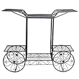 TAISK Blumenständer Blumenständer Metall Blumenwagen Rack Display Garten Baum Home Decor Patio Pflanzenständer Halter Bronze Gartenregal