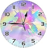 Regenbogen Kinder Wanduhr 10 Zoll Silent Nicht tickend Leicht zu lesen Kinder Wanduhr Jungen Mädchen Dekorativ Für Kinder Zimmer Badezimmer Spielzimmer Kinderzimmer