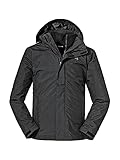 Schöffel Herren 3in1 Jacket Partinello M, wind- und wasserdichte Winterjacke mit separat verwendbarer Fleece Jacke, bequeme Regenjacke mit verstellbarer Kapuze,48,Schwarz