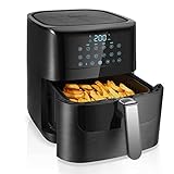 Freihafen Heißluftfritteuse 5.5L, Friteuse Heissluft Fritteusen Air Fryer mit 50 Rezeptbuch, Digitalem LED-Touchscreen, 1800W