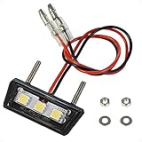 Universal Mini 12V 1W E4 LED Kennzeichenleuchte Kennzeichenbeleuchtung E-geprüft Motorrad Auto Kfz Quad ATV schwarz Wasserfest IP67