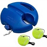 Shamdon Home Collection Tennis Trainer, Tennistrainer Baseboard mit Schnur und 2 Tennisbälle Selbststudium Praxis Tennisball Training Tool für Anfänger, Kinder, Erwachsene (Blau-A)