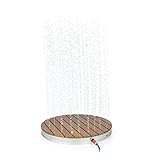 blumfeldt Sumatra Breeze RD Gartendusche Außendusche Bodendusche Saunadusche,Ø 70,4 cm,Fontänenhöhe bis 4 m einstellbar,Material: Aluminium/WPC,rutschfeste Standfläche,Holzoptik