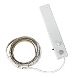 SHANQUAN Steckdosenlampe Dimmbar Schrankleuchte Kleiderschrank Batteriebetriebener 1M-Streifenbewegungs-PIR-Funksensor LED LED-Licht Weihnachtsbaum Schwarz (White, One Size)