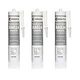 3 x HAUSA Express Zement Reparaturmörtel Cement Fix HA024 Fugenmörtel Cement Repair Rißacryl Bauacryl Spachtelmasse Außenbereich Abdichtung und Fugenspachtel 310 ml