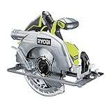 RYOBI 18 V ONE+ Brushless Akku-Handkreissäge R18CS7-0 (Sägeblatt-Ø 184mm, Schnitttiefe 90°/45° 60/42mm, werkzeuglose Tiefeneinstellung, inkl.Sägeblatt, Parallelanschlag, o, Akku & Ladegerätim Karton)