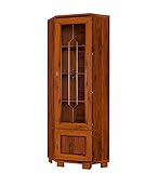 Furniture24 Eckvitrine Titan TWN Eckschrank mit 2 Türen und 3 Einlegeboden Vitrinenschrank Wohnzimmerschrank Schrank