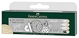 Faber-Castell 167151 - Tuschestift Pitt Artist Pen Black and White, 4er Set