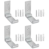 4 Stück Faltbarer Wandhaken, Bolatus Klapphaken 90 °Faltbare Wandhaken Aluminium Kleiderhaken Klappbare Haken Wandhandtuchhaken für Garderobe Badezimmer Küchen 15 kg Tragkraft (Silber)