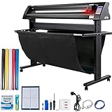 VEVOR Vinyl Schneideplotter Max. Papiereinzug 1350 mm, Folienschneider Max. Schnittbreite 1260 mm, Plotter Schnittgeschwindigkeit 800 mm/s, Halbautomatisch, Signmaster, Windoskompatibel, LCD-Anzeige