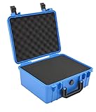 KIZQYN Werkzeugkoffer leer Tragbare Werkzeugkasten ABS-Kunststoff-Speicher-Toolbox-Geräte-Werkzeugkoffer-Außenkoffer mit Schaum innen Werkzeugtaschen (Color : Blue, Size : 280x240x130mm)