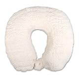 Schramm Nackenkissen praktischem Druckknopf 4 Farben Reisekissen Nackenhörnchen orthopädisches Nackenstützkissen Memory-Schaum Travel Neck Pillow, Farbe:kuscheliges Weiss