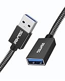 SOLMIMI USB Verlängerungskabel USB A Stecker auf A Buchse USB 3.0 Verlängerung Kabel für USB-Stick, Tastatur, Drucker, Scanner, PS4, PS5, USB Hub, Kamera, externe Festplatte - 1.2m [Premiumschwarz]