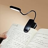 Leselampe Buch Klemme,Klemmlampe USB Wiederaufladbar,360° Flexibel Augenschutz Klemmleuchte, Leselampe für Buch,5 LEDs Buchlampe Clip-Licht für Nachtlesen ins Bett Reisen