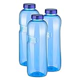 Trinkflasche 3 x 1 L Wasserflasche Tritan ohne Bisphenol-A (BPA frei)