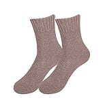 qwea Lässige Thermo-Wintersocken für Damen, Röhrensocken, warme Frottee-Komfortsocken, mittelhohe Socken Socken Prozent (Yellow, One Size)