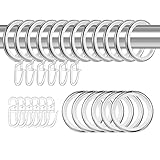 tonyg-p 20 Stücke Metall Vorhangringe Vorhang Hängend Ringe mit Gleiteinlage und Kunststoff Gardinenhaken für Fenster Tür Duschvorhänge, 30 mm Innendurchmesser (Silber)