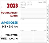 2023 Wochenplaner Einlage A5-1 Woche auf 2 Seiten mit Tabs