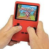 Silvergear® Handheld Spielkonsole | Retro Konsole mit 240 Klassischen Spielen in 6 Kategorien | Retro-Arcade-Spielkonsole für Kinder und Erwachsene| Rote Farbe