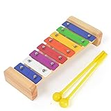 Wyzkyz Holz Xylophon für Kinder Musikinstrumentenset mit Notenheft Holz Percussion Set Rhythm Musikinstrumente für Kleinkinder Kindergeburtstagsgeschenk Weihnachtsgeschenk