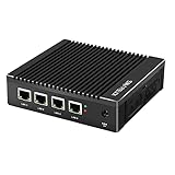 Sharevdi Lüfterloser Mini-PC 4 * Intel I225 Gigabit-Ethernet-Anschlüsse, Firewall Micro Appliance, Quad Core Intel N3700, AES NI, kompatibel mit Pfsense, kein Speicher, Keine Festplatte, kein System.