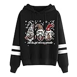 RYTEJFES Damen Weihnachtspulli Große größen Hoodie Langarm Kapuzenpulli Christmas Hässlich Gedruckt Winterpullover Mode Elegante Sweatjacke Casual Pullover Xmas Jumper