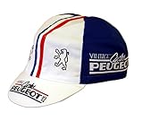 Skaide Radmütze Peugeot Cap Rennmütze Retro (blau) inklusive Ciclismo Ansteckbutton