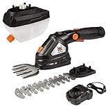 DELTAFOX Akku Grasschere Strauchschere Set inkl. Akku-Drucksprüher Aufsatz - 10,8 V - 2 Ah Li-Ionen Wechsel Akku - 60 min Ladezeit - Gartenpflege Set - Rasenkantenschere