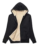 SwissWell Damen Kapuzensweatshirt Fleece Damen Kapuzenjacke Sweatjacke Hoodie mit Zipper Sweatshirtjacke Langarm Kapuzenpullover Mantel Winter Sweatshirt,Einfarbig Schwarz XL